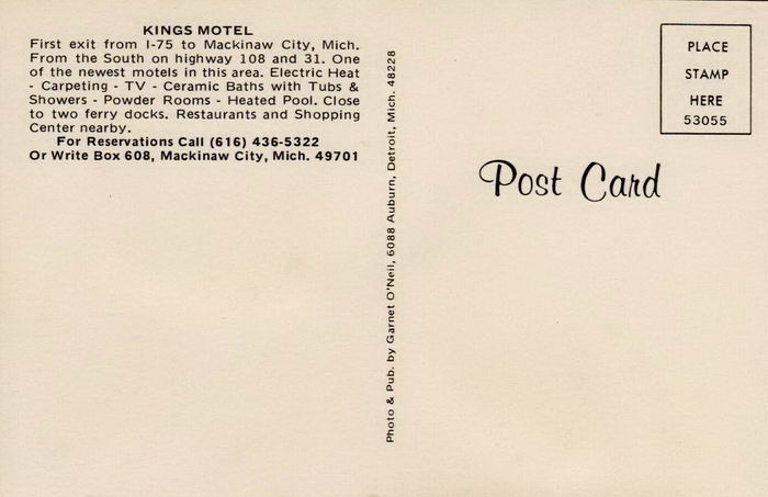 Kings Motel (Kings Inn, Kings Motel) - Old Postcard